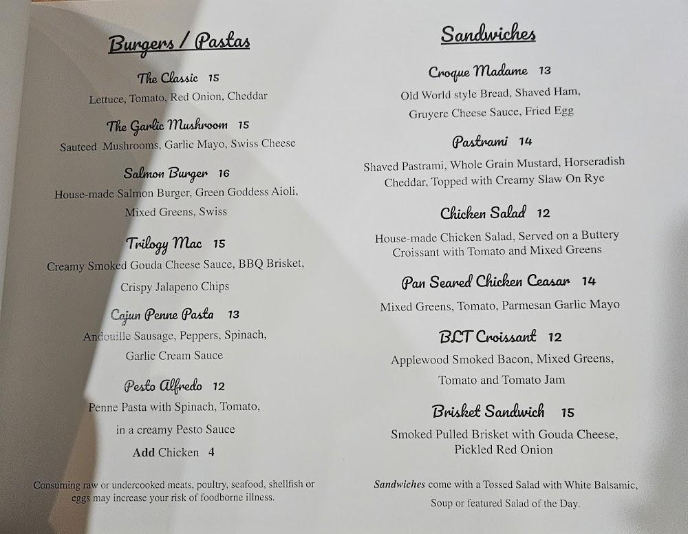 Cafe Trilogy Menu image 2